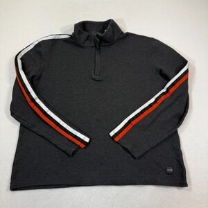 Calvin Klein Sweater Men L‎ Black Liquid Touch Long Sleeve 1/4 Zip Pullover